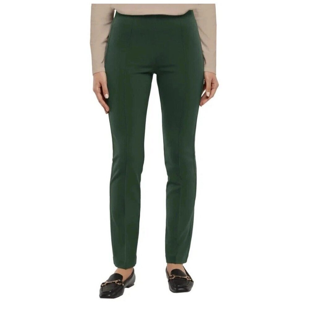 Banana Republic Women's Ponte Pants L Green Inseam 30.5" Slim Straight N0001
